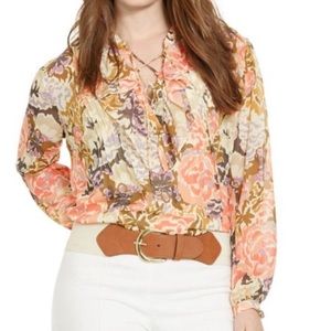 Lauren Ralph Lauren ruffle sheer blouse